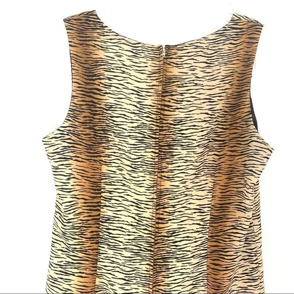 Fattaneh Bahari Sleeveless Tiger Print Sheath Dress Size 8 - Picture 7 of 10
